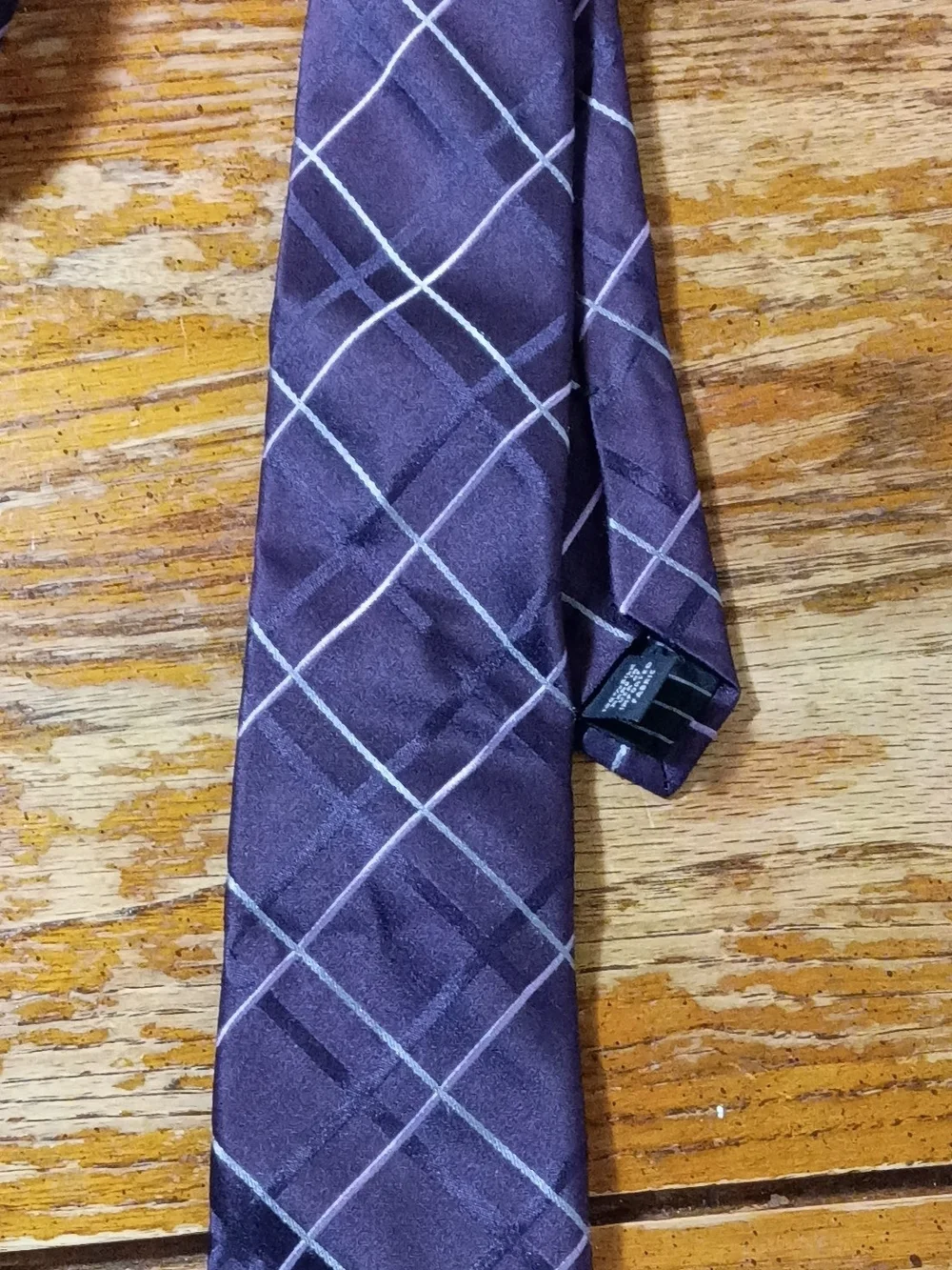 Express Purple Plaid Tie with Light Accent Lines